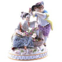 Meissen porcelain group, couple with a flower basket,