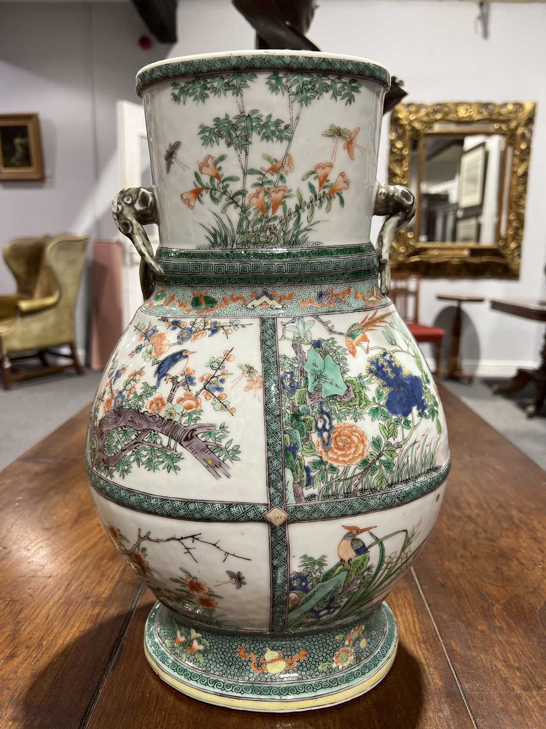 Chinese famille verte vase, - Image 10 of 15