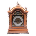 German walnut bracket clock,