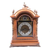 German walnut bracket clock,