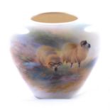 Royal Worcester vase with painted landscape by Harry Davis