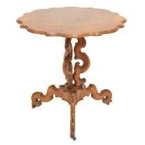 Victorian walnut and birdseye maple table,