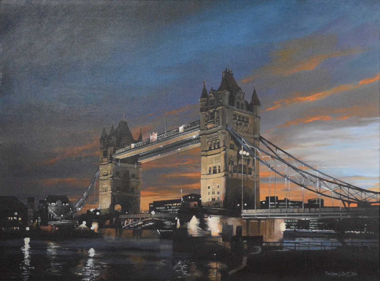 Frank Scott, The Start of the day, Tower Bridge, London,