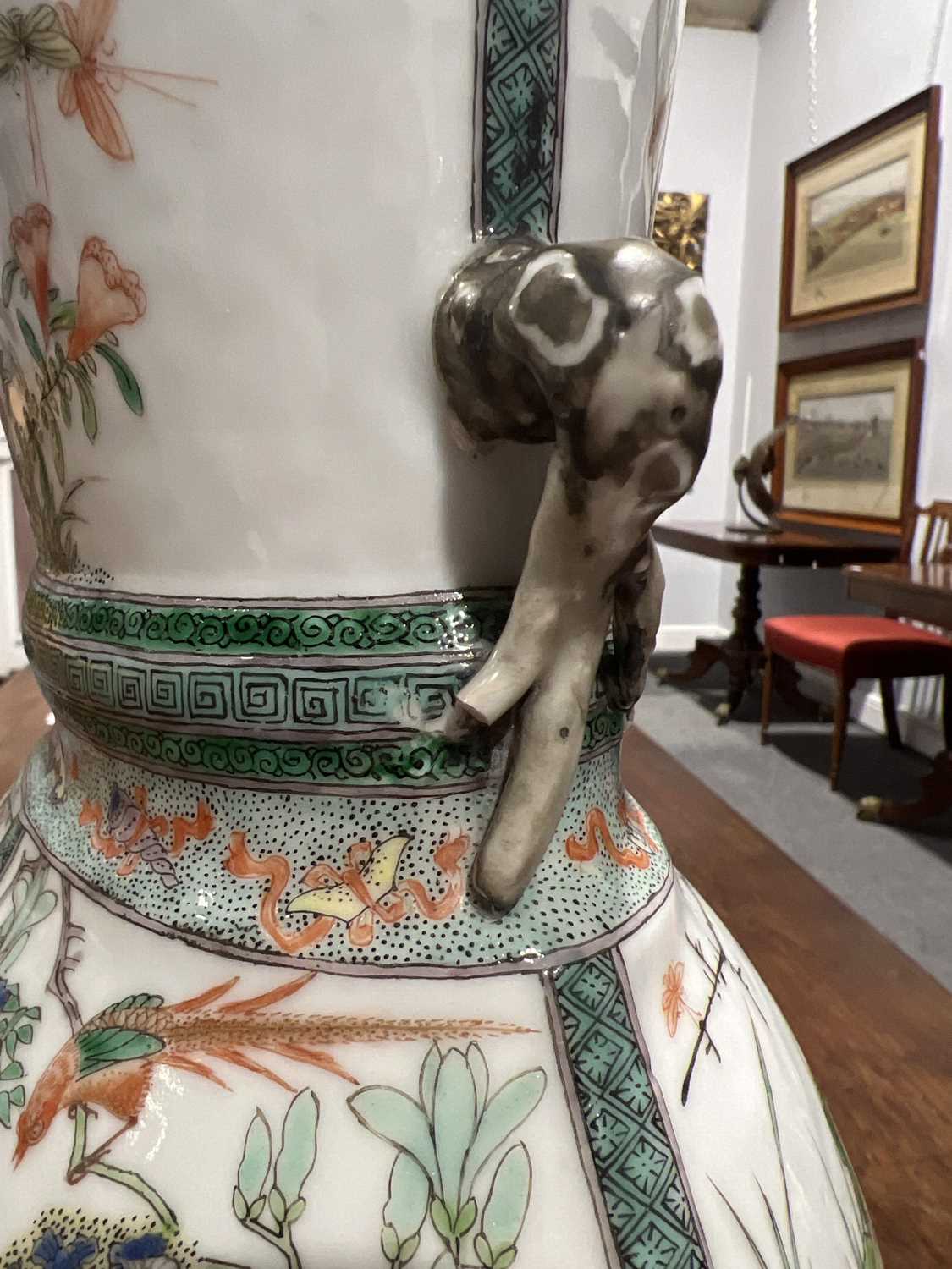 Chinese famille verte vase, - Image 12 of 15