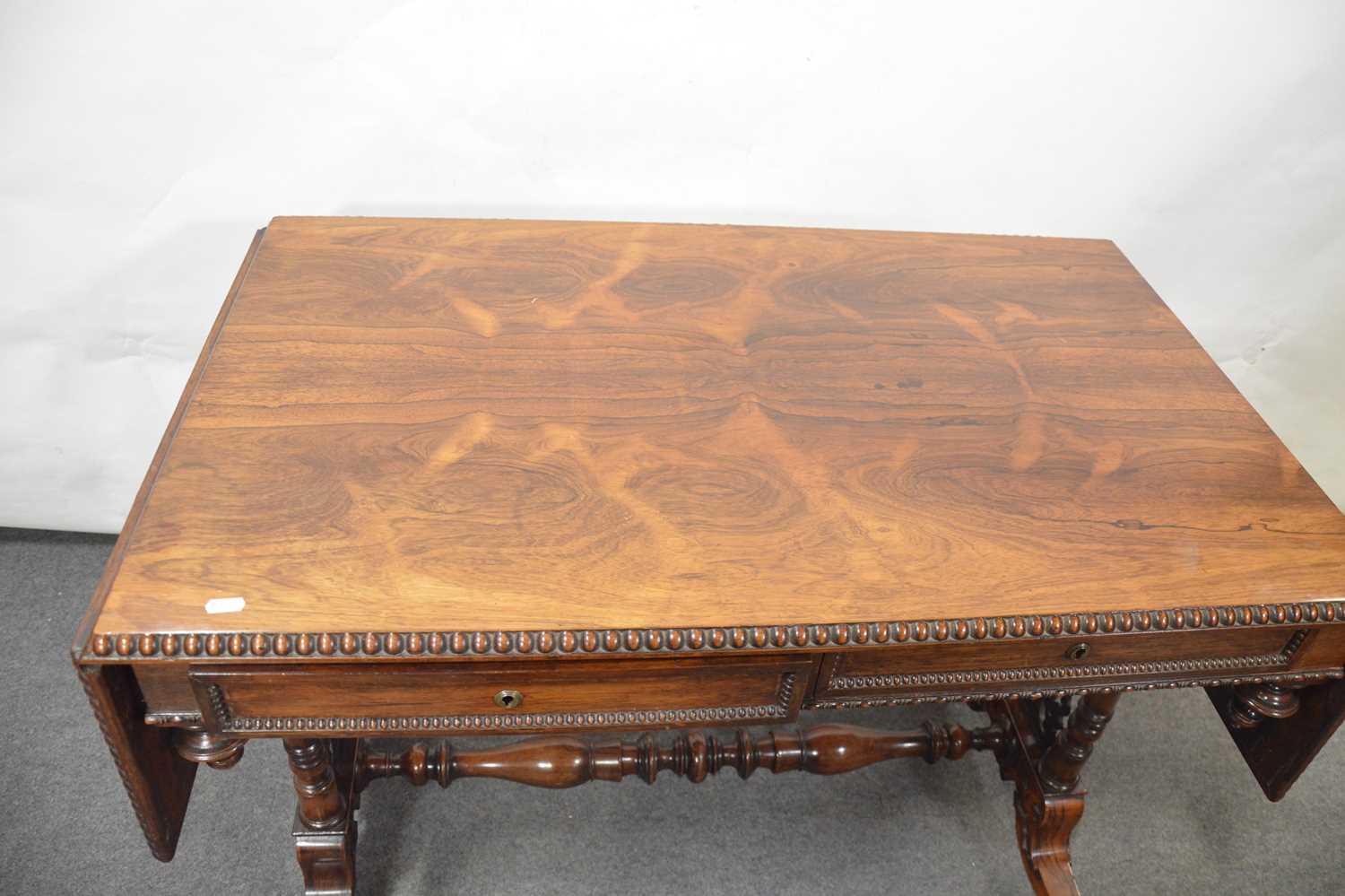 Victorian rosewood sofa table, - Image 5 of 8