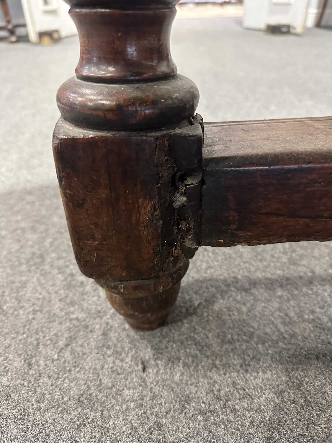 19th Century fruitwood farmhouse kitchen table, - Image 4 of 5