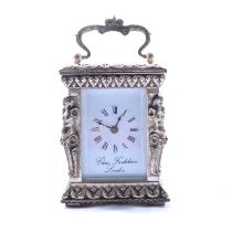 Charles Frodsham Jubilee commemorative silver miniature carriage clock,