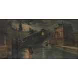 Natale Gavagnin, Venetian canal by moonlight,