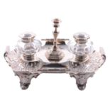 Victorian silver deskstand,