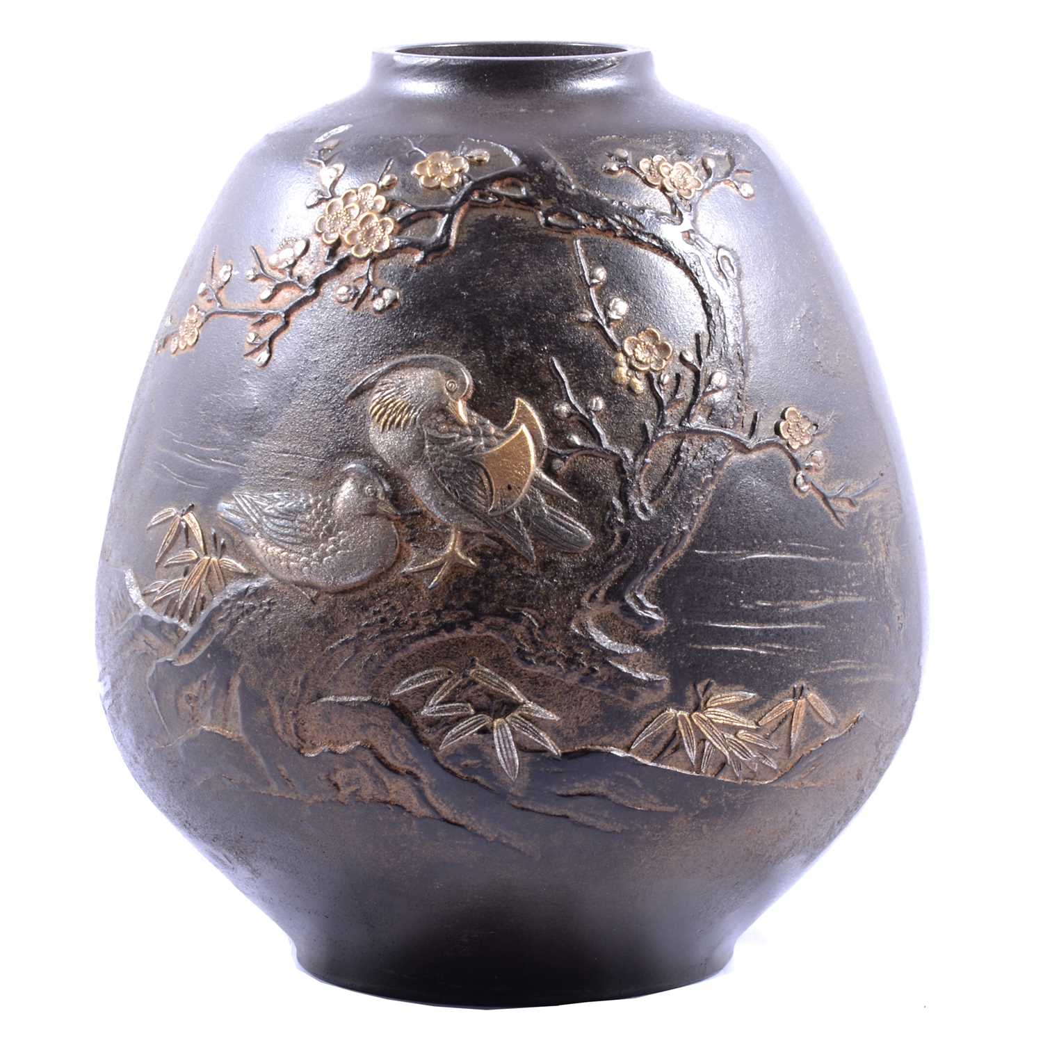 Japanese bronze vase, Meiji period
