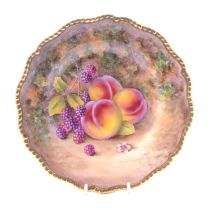 Royal Worcester fruit painted cabinet plate,