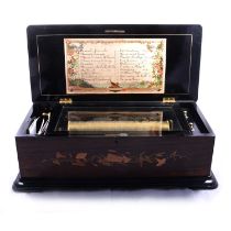 Ami Rivenc, rosewood inlaid musical box playing twenty airs,