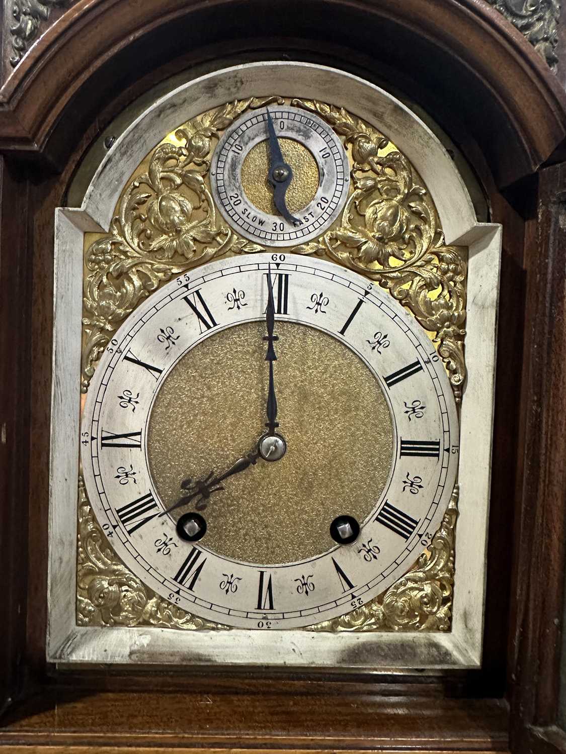 Burr walnut mantel clock, - Image 3 of 7