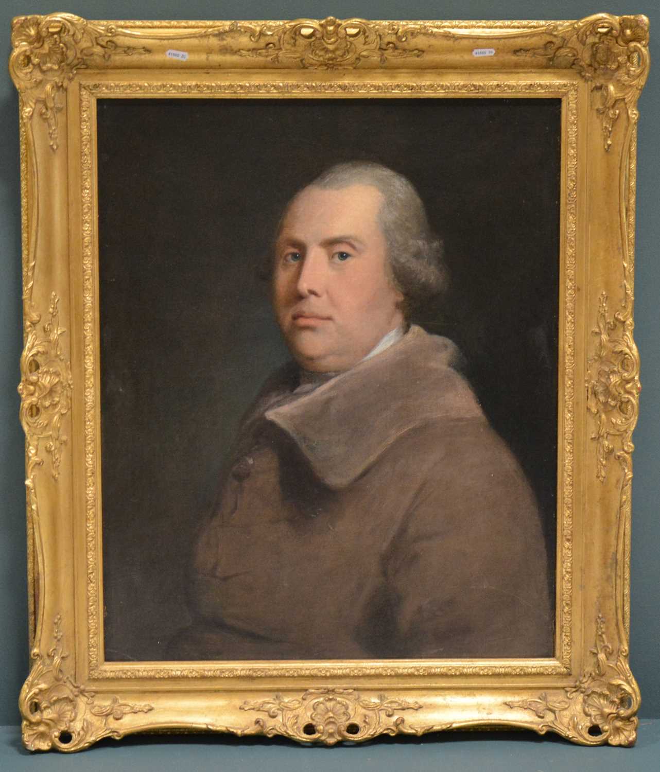 Circle of George Stubbs, Portrait of a Gentleman, possibly John Wasteal, - Bild 2 aus 2