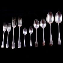 Part canteen of silver cutlery, William Eley I, William Fearn and William Chawner, London 1809-10,