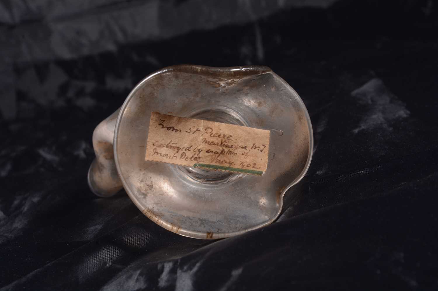 Victorian wine glass from the 1902 eruption of Mount Pelée - Image 2 of 2