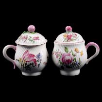 Pair of Mennecy porcelain custard cups (or pot à jus).