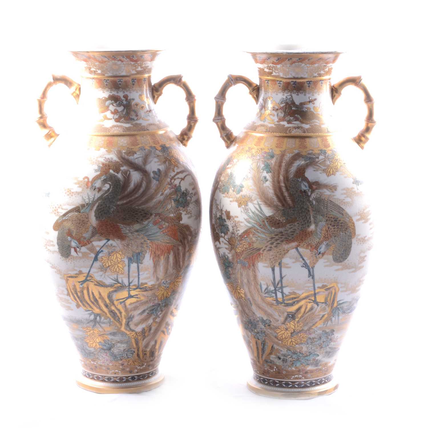 Pair of Satsuma pottery vases,