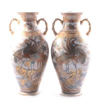 Pair of Satsuma pottery vases,