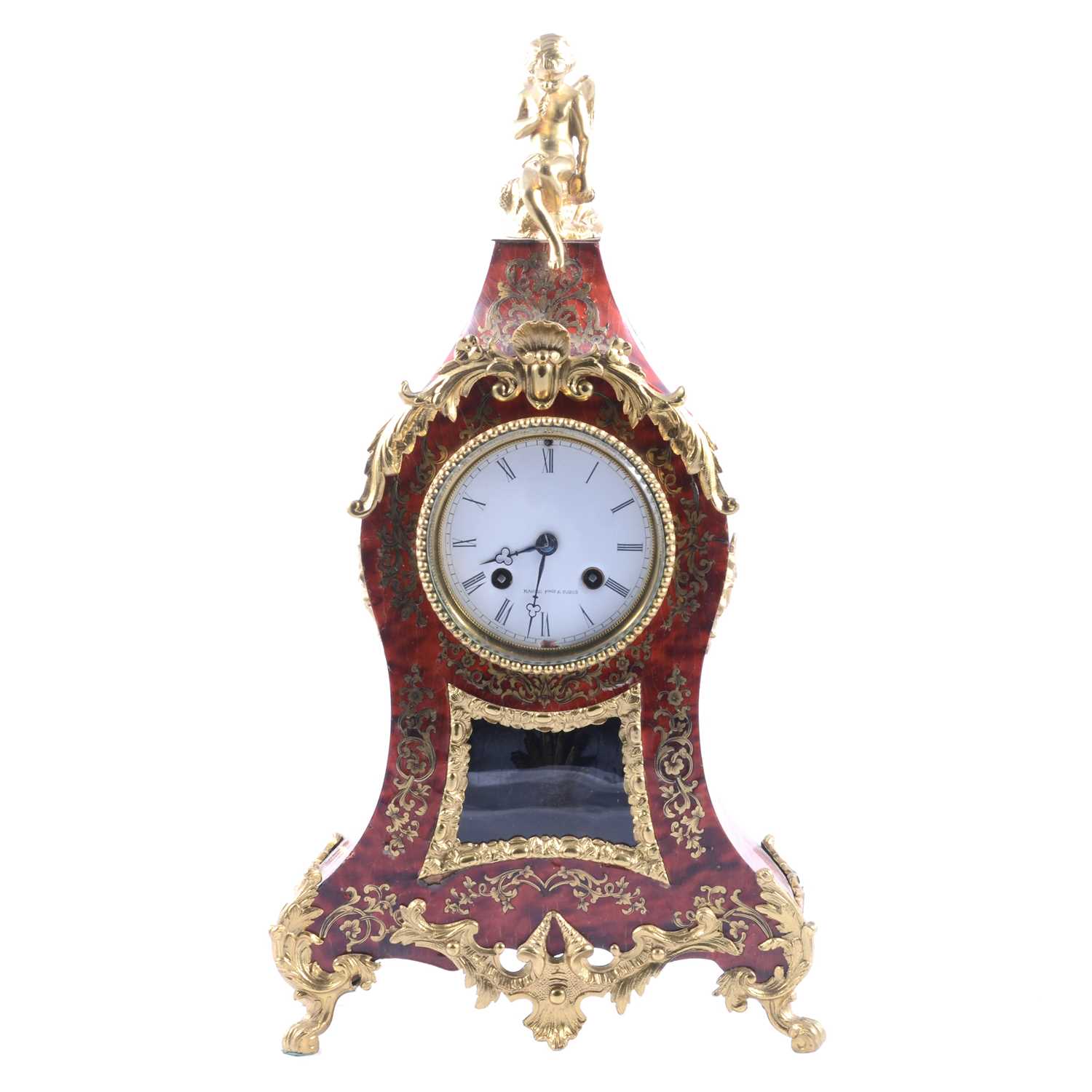 French mantel clock, signed Raingo Freres, Paris