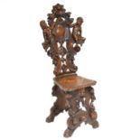 Italian walnut ‘sgabello’ chair, 19th century,