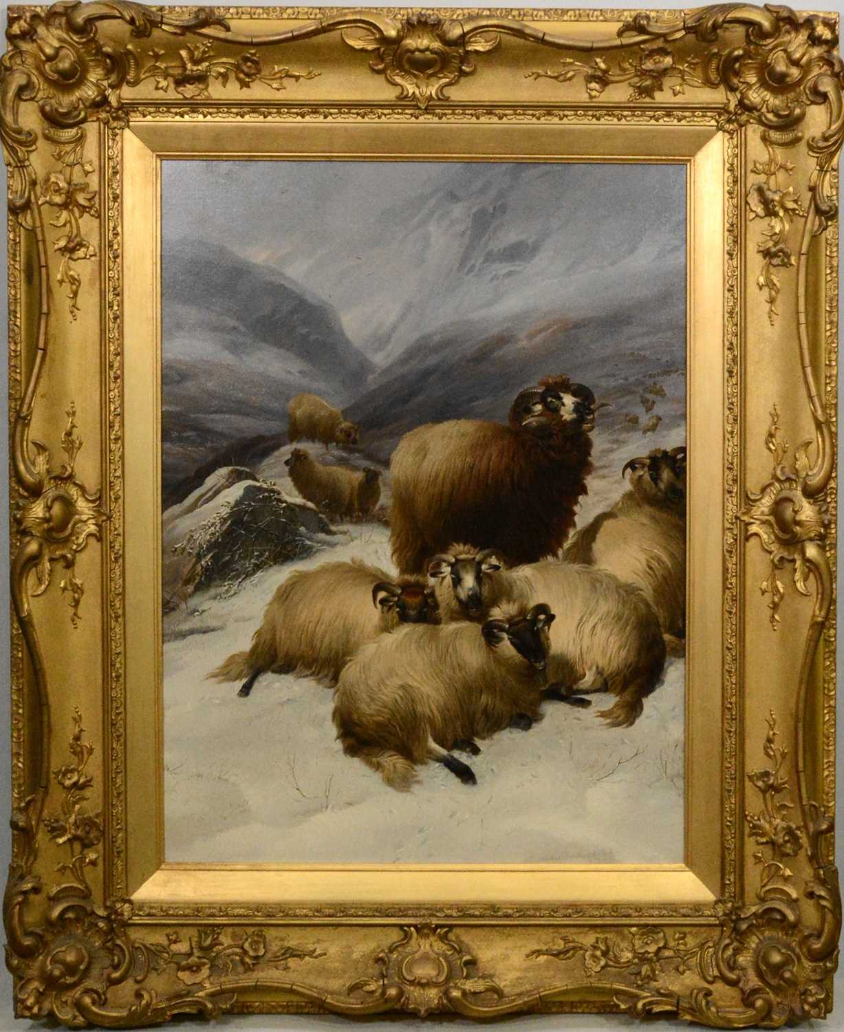 Thomas Sidney Cooper, Sheep on a snowy hillside, - Bild 2 aus 2