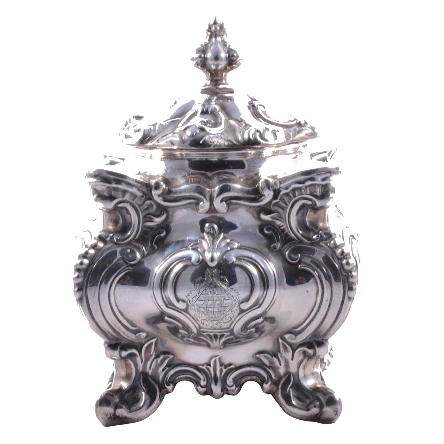 Silver tea caddy,