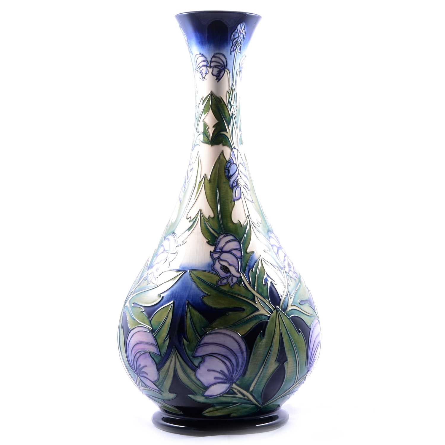 Anji Davenport for Moorcroft Pottery, a large Prestige 'Wolfsbane' vase, 2002