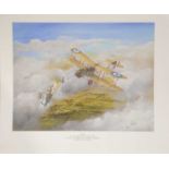 G W Hutchins, Three unframed aeroplane prints,