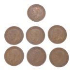 A collection of George III and later pennies, and other coins,