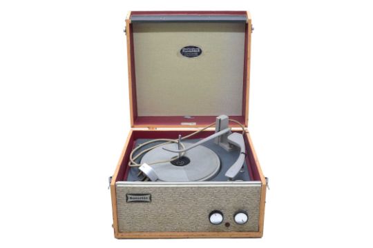 Dansette Senator Record Player & a stereo record player with additional speaker.