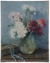 Pierre Eugène Montézin (1874 - 1946) Vaso di fiori con collana