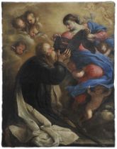 Giuseppe Nuvolone, detto il Panfilo (1619 - 1703) , ambito di, Madonna con San Filippo Neri