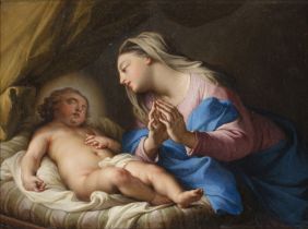 Andrea Casali (1705 - 1784) , attribuito a Madonna con Bambino (da Guido Reni)