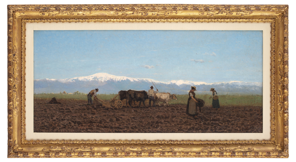 Guglielmo Ciardi (1842 - 1917) L'aratura (Il lavoro nei campi), 1872 circa