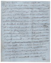 Cesare Bianchetti (Bologna 1775 - ivi 1849) Napoleonica Lettera autografa firmata Tre pagine in-8 su