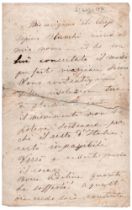 Menotti Garibaldi (Mostardas 1840 - Roma 1903) Garibaldina Lettera autografa firmata Due pagine in-
