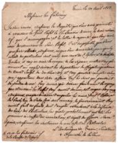 Hyacinthe De la Tour (Saluzzo 1747 - Torino 1814) Napoleonica - Valli di Lanzo Lettera autografa