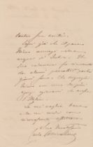 Carlo Arrivabene Valenti Gonzaga (Mantova 1820 - ivi 1874) Morte Ippolito Nievo Lettera autografa