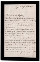 Gustavo Strafforello (Porto Maurizio 1820 - ivi 1903) A Thalès Bernard Lettera autografa firmata Due