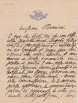 Luigi Pianciani (Roma 1810 - Spoleto 1890) Camera di commercio Lettera autografa firmata Due