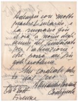 Alessandro Bonsanti (Firenze 1904 - ivi 1984) Martino Lorè Lettera autografa firmata Due pagine in-8