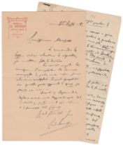 Carlo Romussi (Milano 1847 - ivi 1913) Ercole Arturo Marescotti Lettera autografa firmata Una pagina