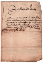 Sigismondo III d’Este (1577 - Torino 1628) Marchese di Lanzo e di Borgomanero Lettera firmata Una