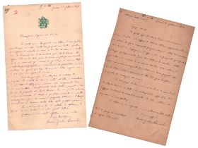 Anton Giulio Barrili (Savona 1836 - Carcare 1908) Garibaldina - romanzi Due lettere autografe