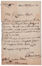 Michele Da Carbonara (Carbonara Scrivia 1836 - ivi 1910) Eritrea Lettera autografa firmata