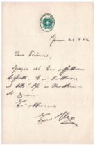 Ugo La Malfa (Palermo 1903 - Roma 1979) Partito Repubblicano Italiano Lettera autografa firmata