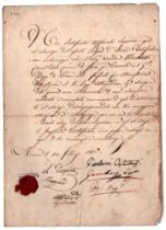 Regno d'Italia 1805-1814 Ordine della Corona di Ferro Documento manoscritto Una pagina in-8, su