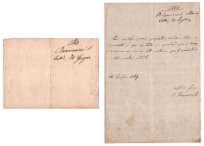 Stanislao Bianciardi (Montegiovi 1811 - Firenze 1868) All'editore Barbèra Due lettere autografe