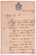 Luigi Chiala (Ivrea 1834 - Roma 1904) Destra Storica Lettera autografa firmata Tre pagine in-8